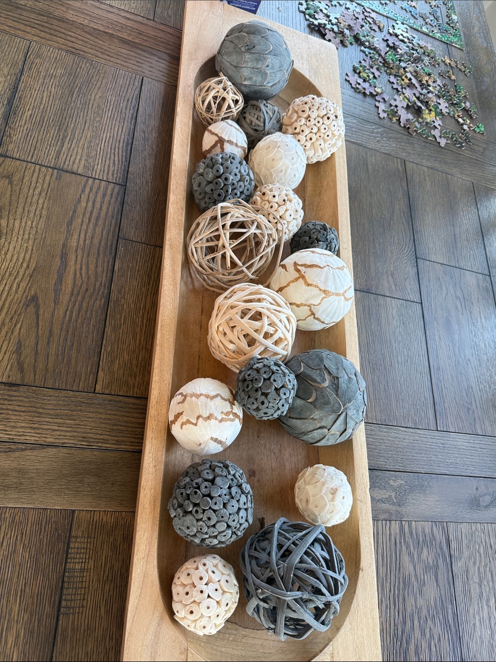 Decorative Bowl with Neutral Accent Balls